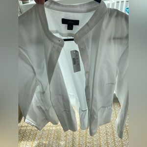 Jcrew peplum white button up top